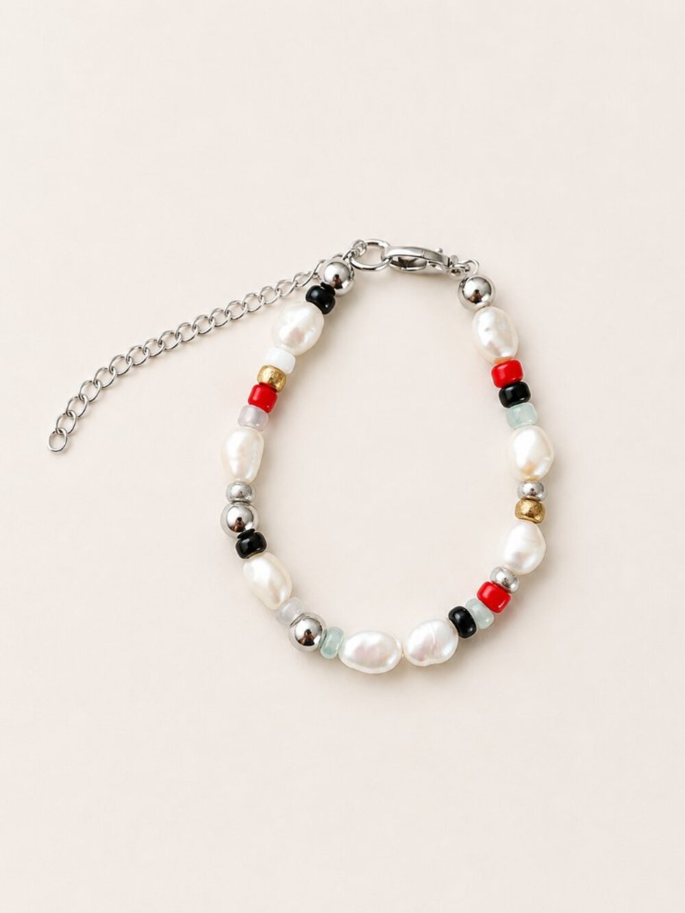 Handmade Freshwater Pearl Colorful Beaded Bracelet